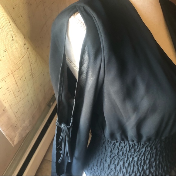 HALLOWEEN RAGE CLOTHING Women's Sexy Black Cold Shoulder LS Blouse Shirt Sz M - Picture 4 of 10